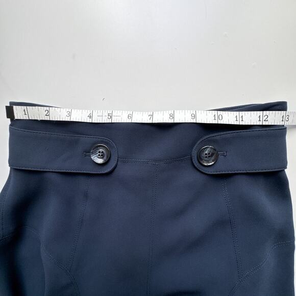 Karen Millen Navy Blue A-Line Flared Skirt US 6 | Button Waist Detail | Elegant - Picture 2 of 13